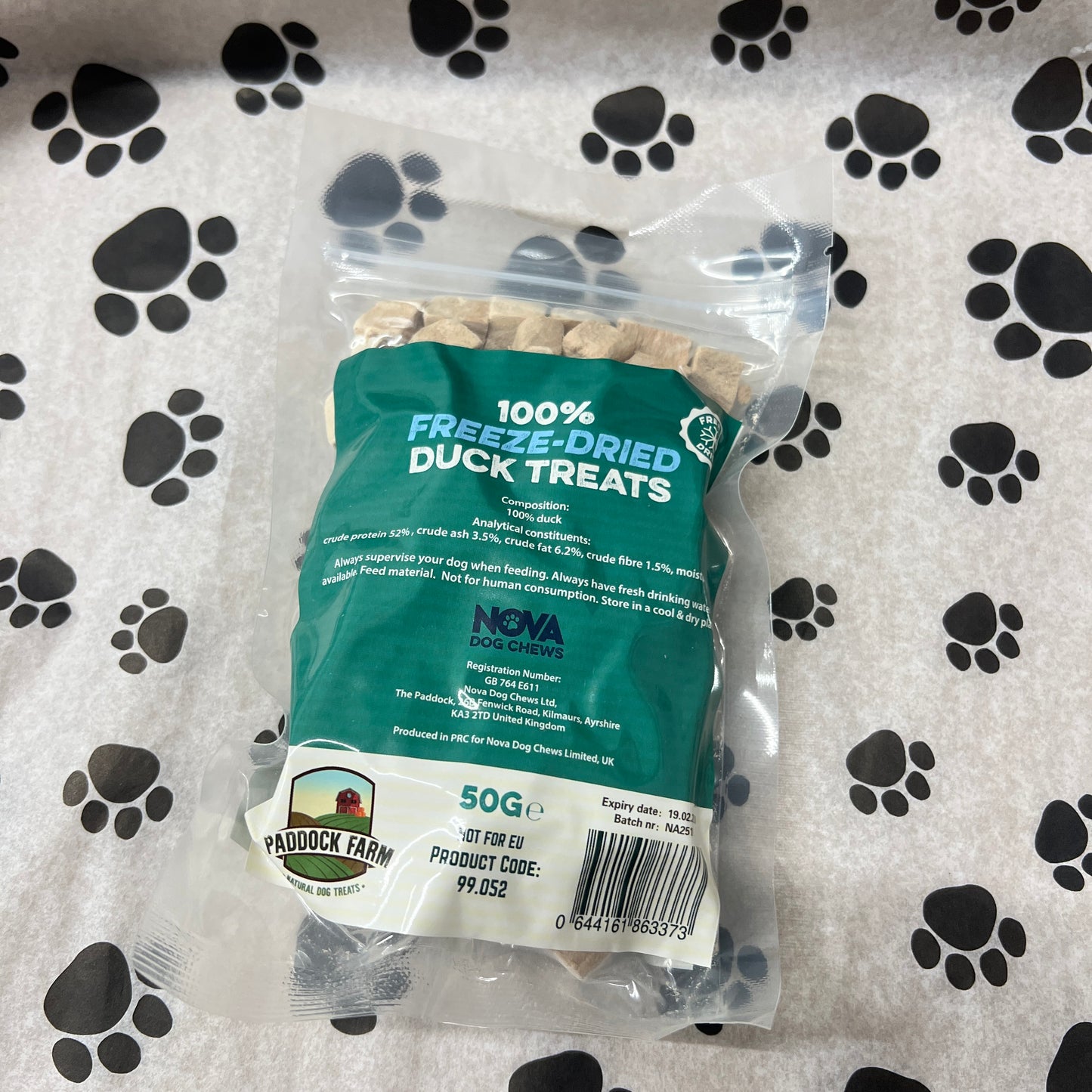 Freeze dried duck treats 50g bag