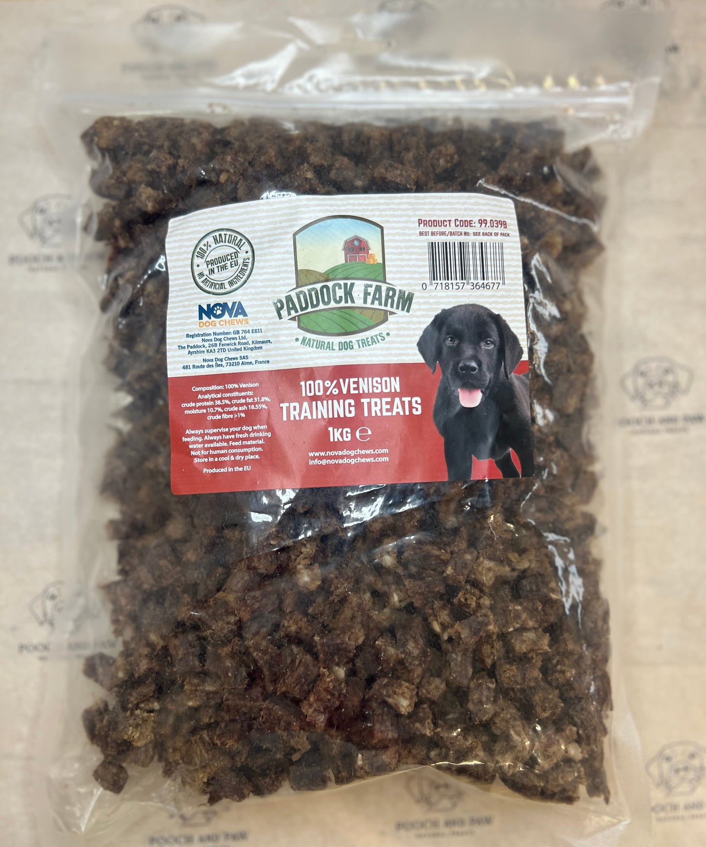 100% venison training treats 100g portion (single protein)