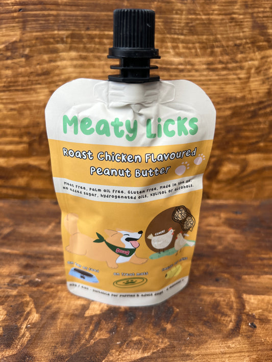 Roast chicken flavoured peanut butter - Meaty Licks