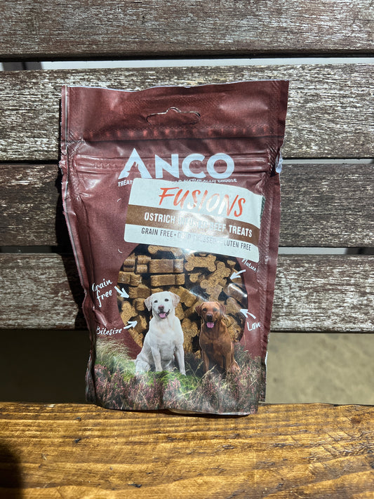 Fusions Ostrich infused beef treats 100g