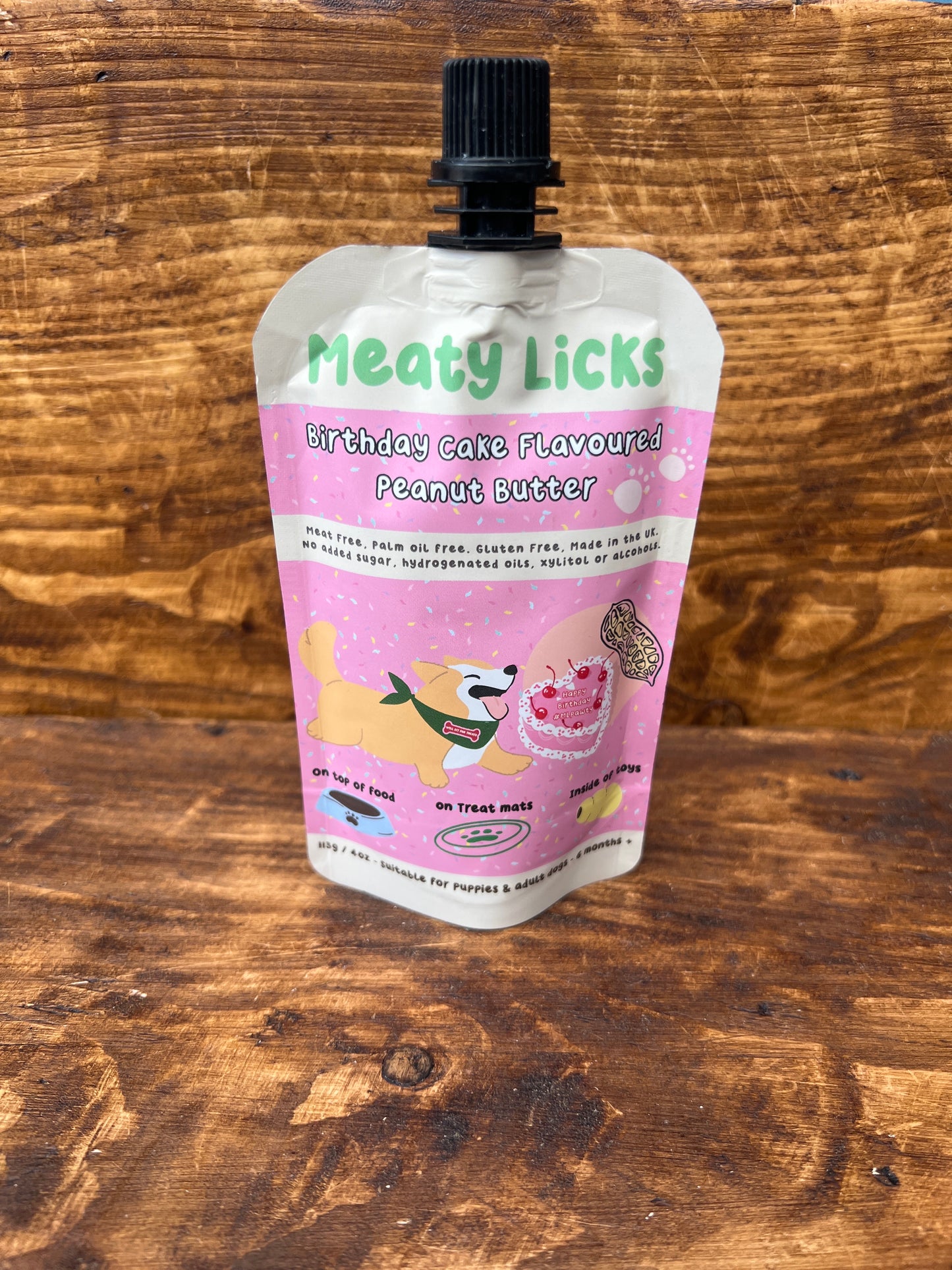 Birthday cake flavoured peanut butter - Meaty Licks