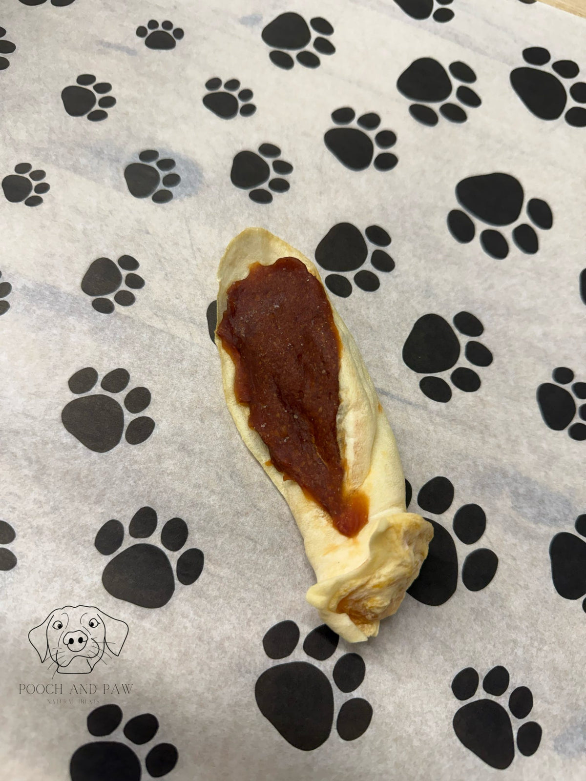 Duck filled rabbit ear (choose portion size)
