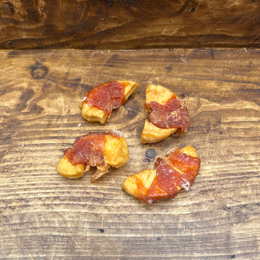 Chicken breast wrapped mini apple chunks 50g portion