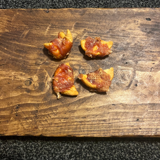 Chicken breast wrapped mini apple chunks 50g portion
