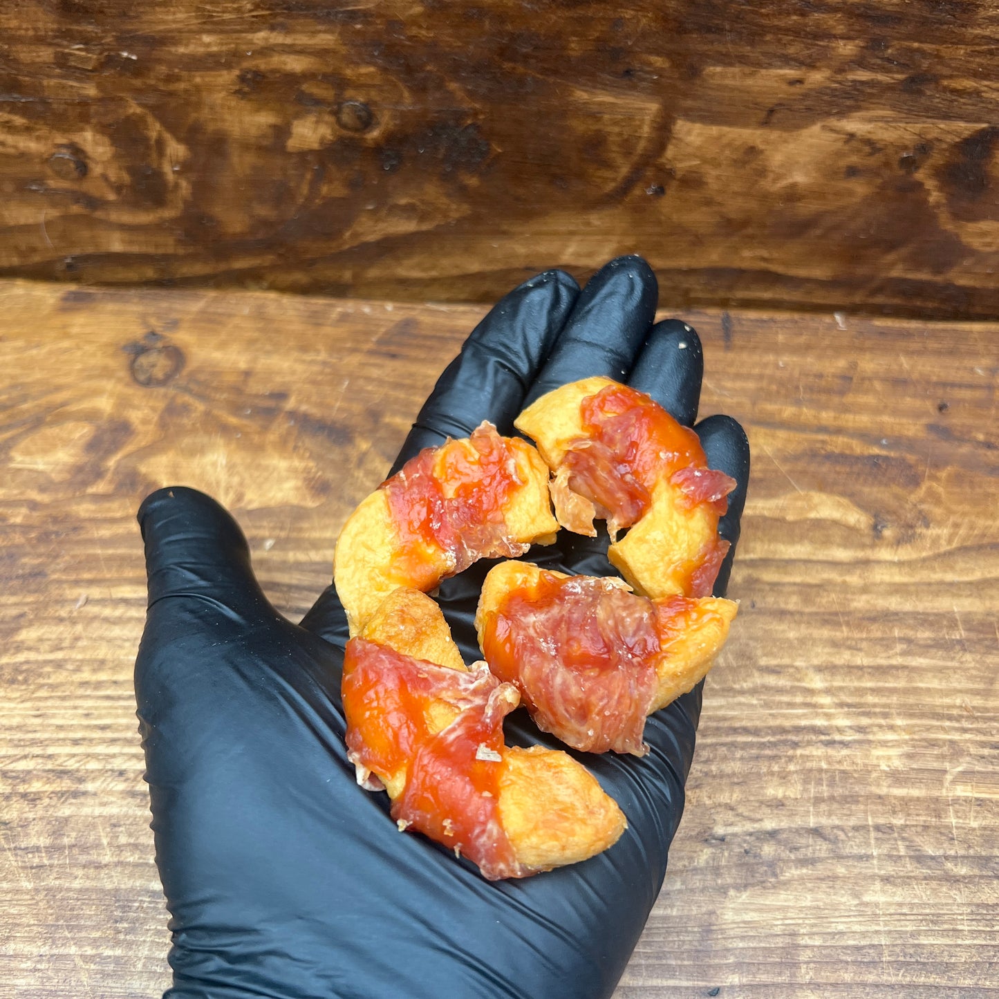 Chicken breast wrapped mini apple chunks 50g portion