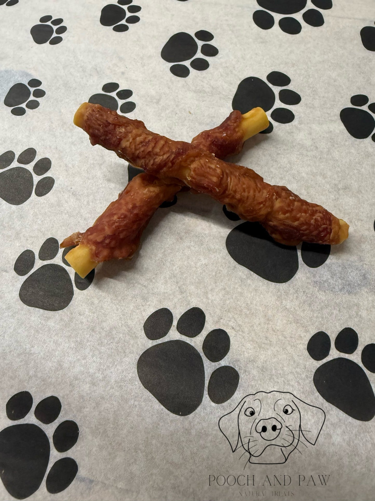 Sweet potato tube wrapped in duck