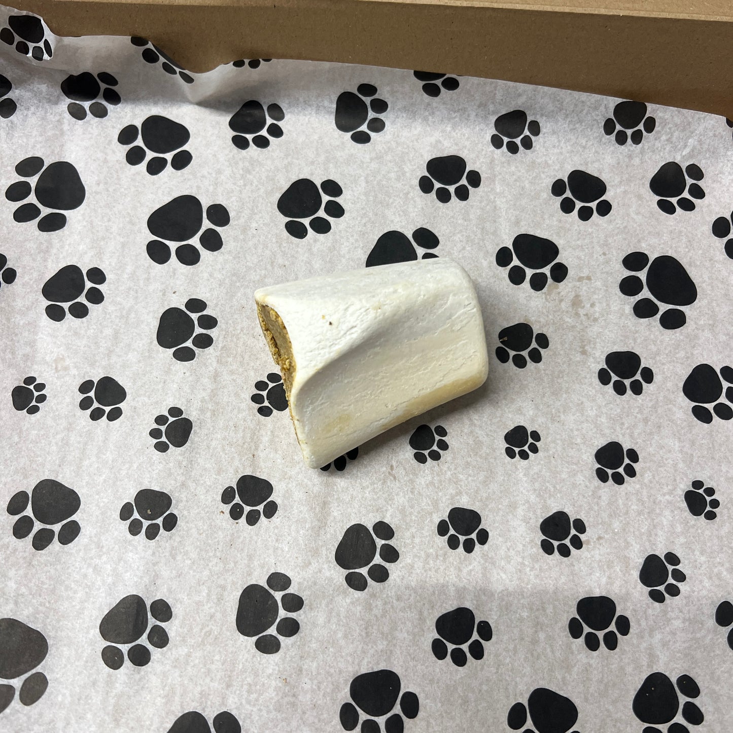 Peanut butter filled sterilised marrow bones