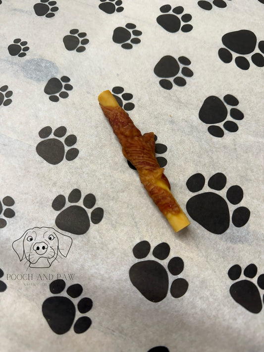 Sweet potato tube wrapped in duck