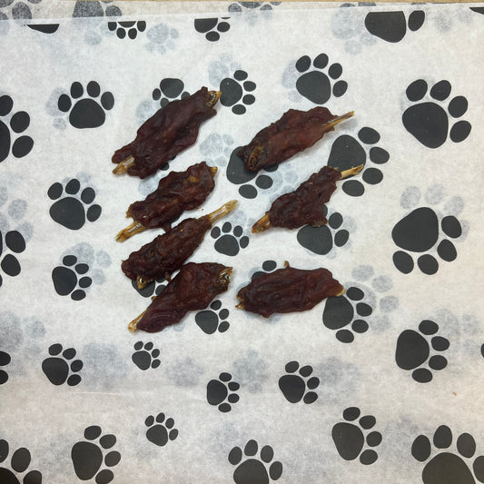 Sprats wrapped in duck 50g portion
