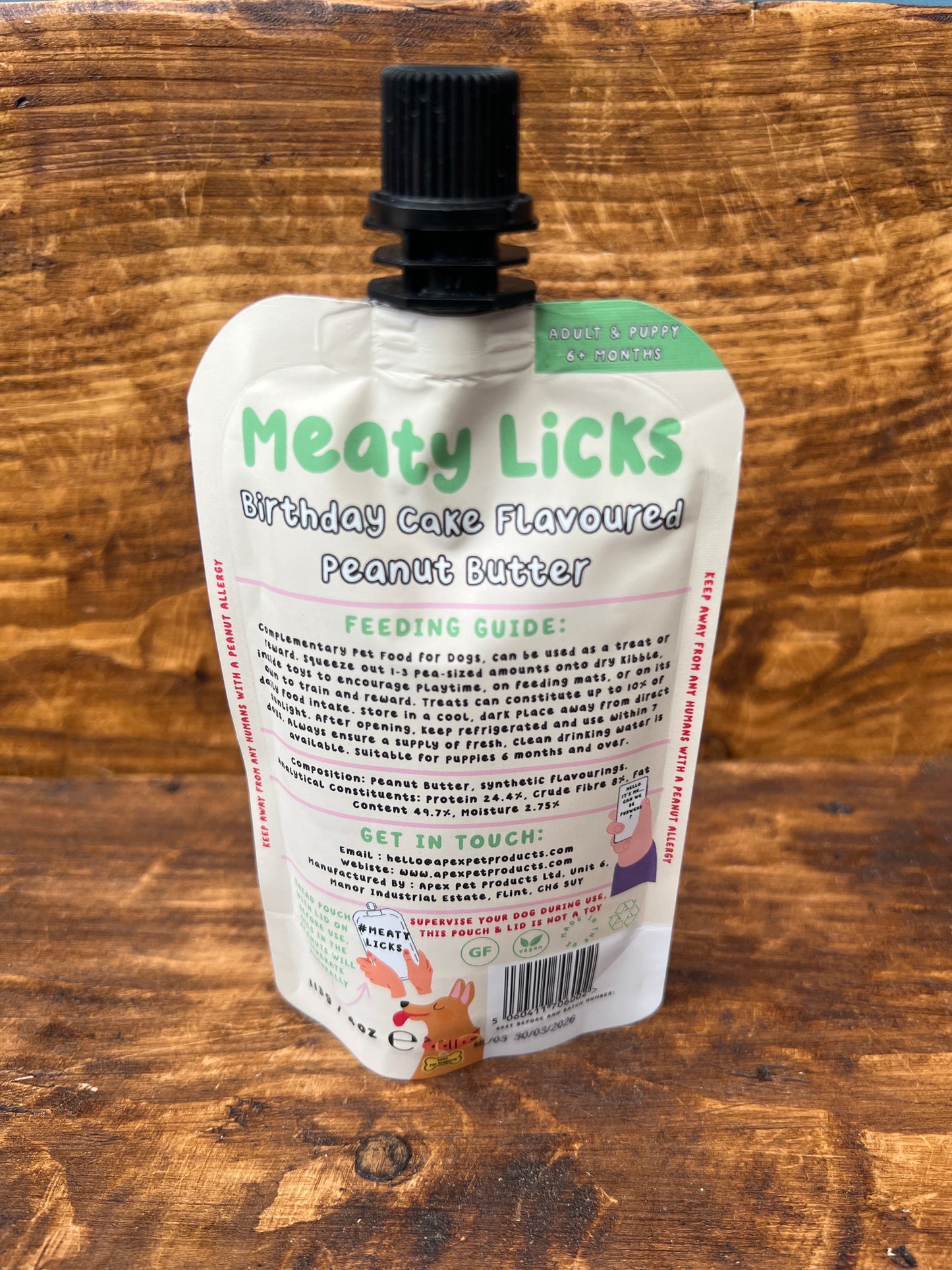 Birthday cake flavoured peanut butter - Meaty Licks