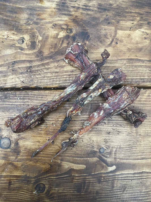 Venison strips (100g per portion)